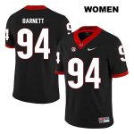 Women's Georgia Bulldogs NCAA #94 Michael Barnett Nike Stitched Black Legend Authentic College Football Jersey CPV7254RB